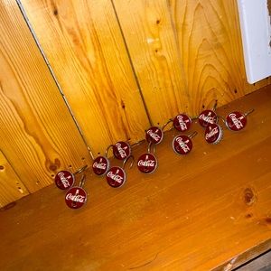 12 COCA COLA shower curtain rings red white
